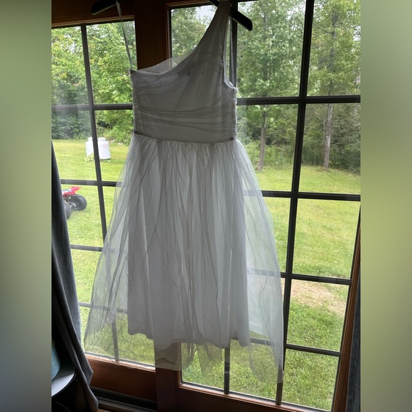 Lulus Already Perfect White Tulle One-Shoulder Midi Dress - Picture 6 of 7